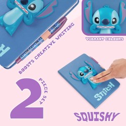 carnet couverture 3d et stylo stitch disney