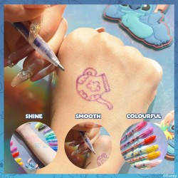 Coffret 16 Stylos à Paillettes Disney Stitch – Couleurs Éclatantes