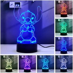 lampe led 3d stitch 7 couleurs led lumineuses