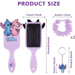 brosse à cheveux angel et stitch 3d silicone violet